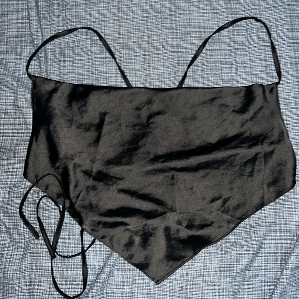 Satin tie bandana top